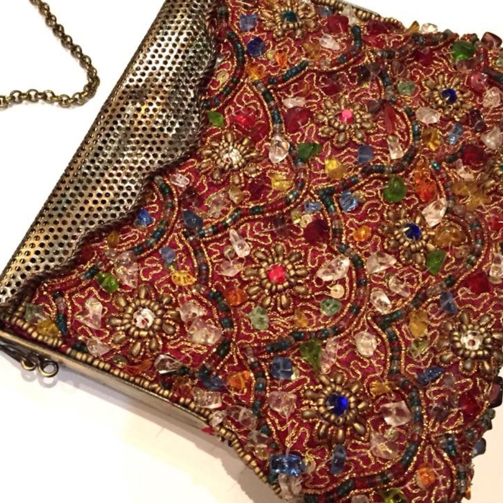 Unique Metal Jeweled Purse